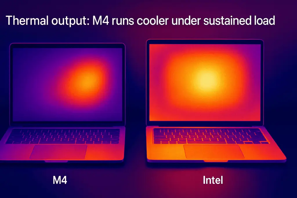 thermal image of m4 vs intel